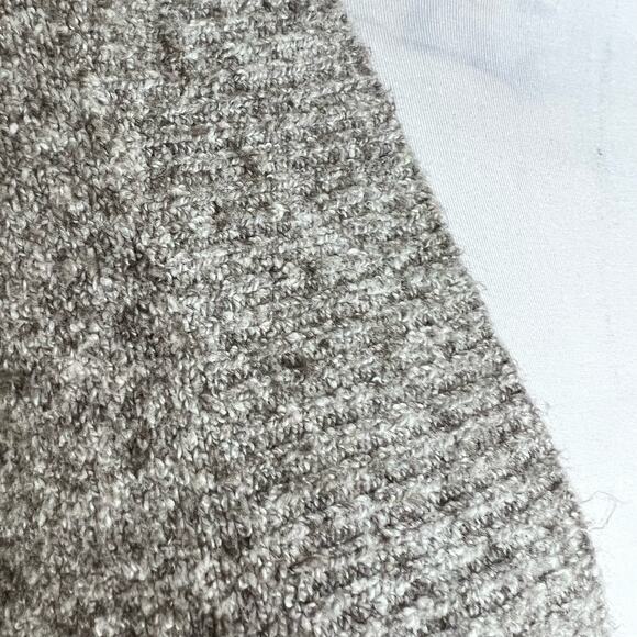 UO Silence + Noise Sweater Medium Taupe Relaxed Knitted V-Neck Faux Wrap Marled - Picture 7 of 11